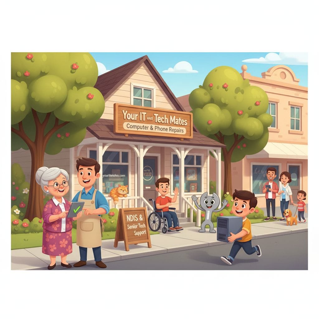 Laptop and computer repair illustration