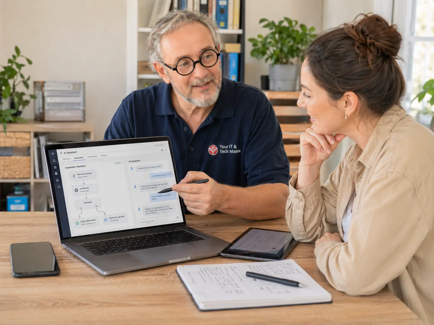 Your IT and Tech Mates helping a Melbourne small business with AI integration and automation