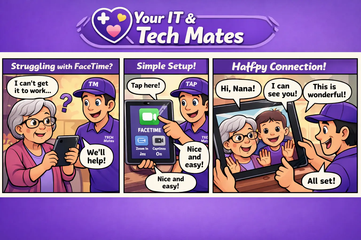 NDIS iPad help in South Morang setting up FaceTime for participant to video call family Melbourne North by Your IT & Tech Mates