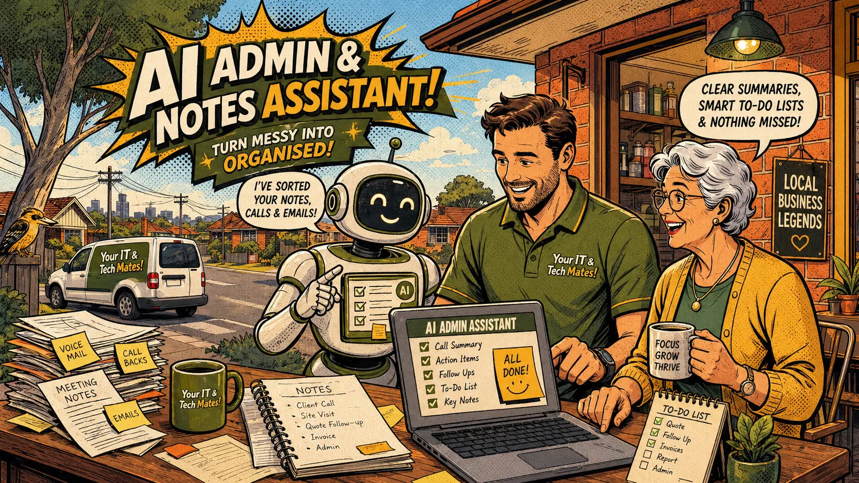 AI Admin and Notes Assistant for small business — Your IT and Tech Mates
