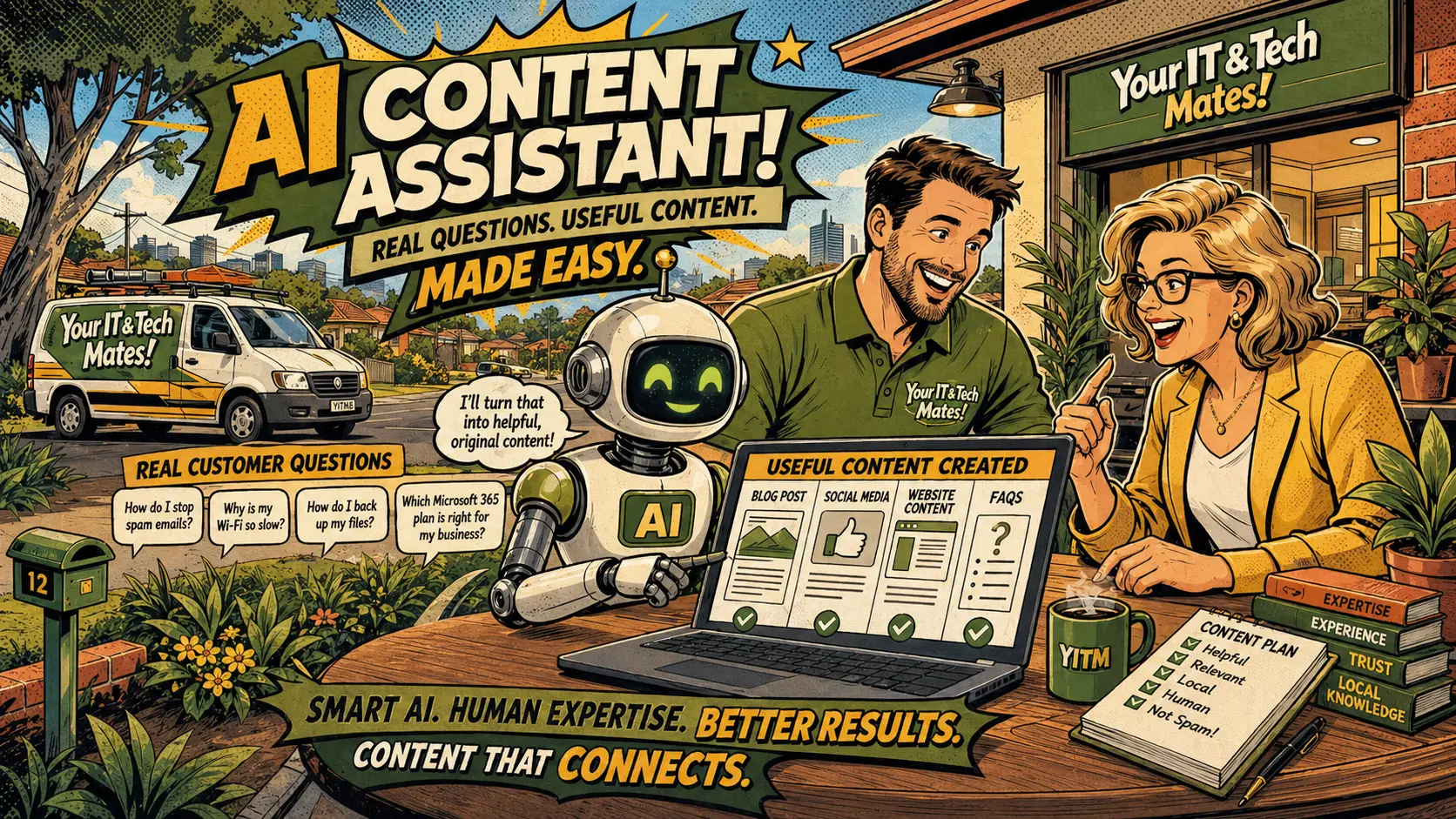 AI Content Assistant for small business websites and social media — Your IT and Tech Mates