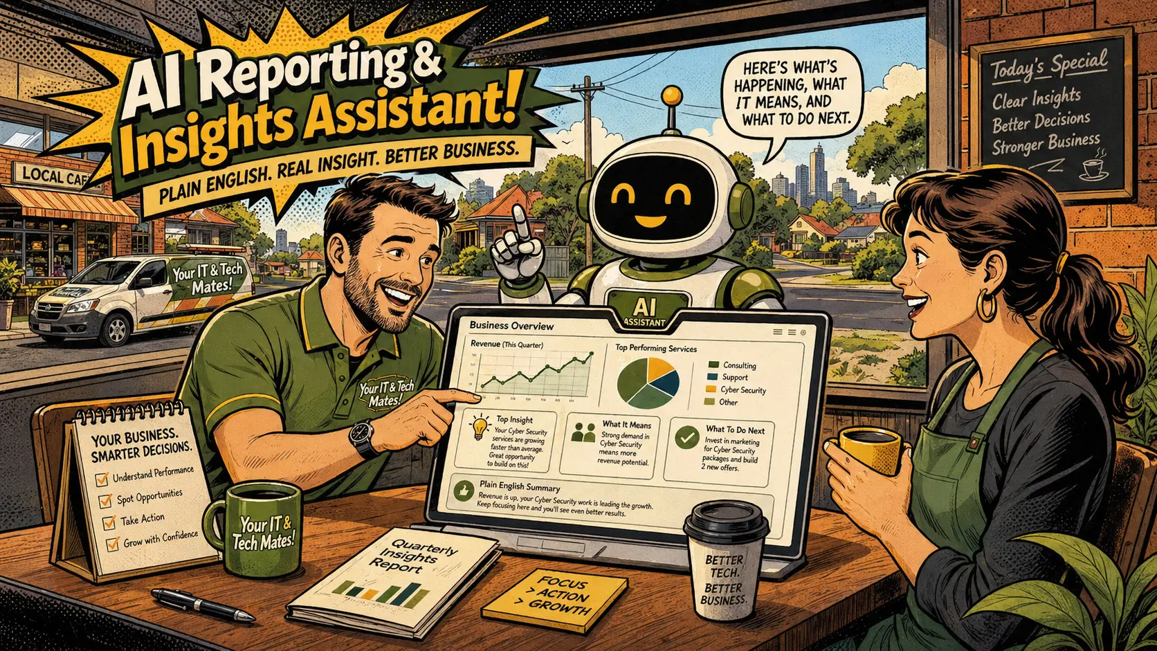 AI Reporting and Insights Assistant for small business — Your IT and Tech Mates
