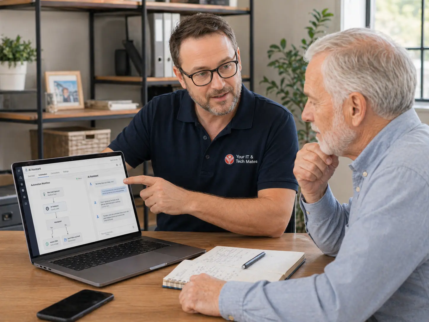 Small business AI workflow consultation for a tradie with Your IT & Tech Mates