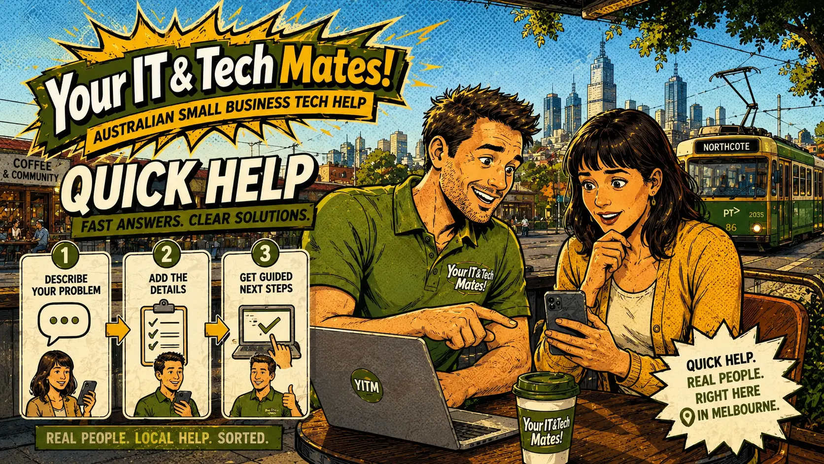 Customer using Your IT and Tech Mates Quick Help guided intake for local tech support in Melbourne's North