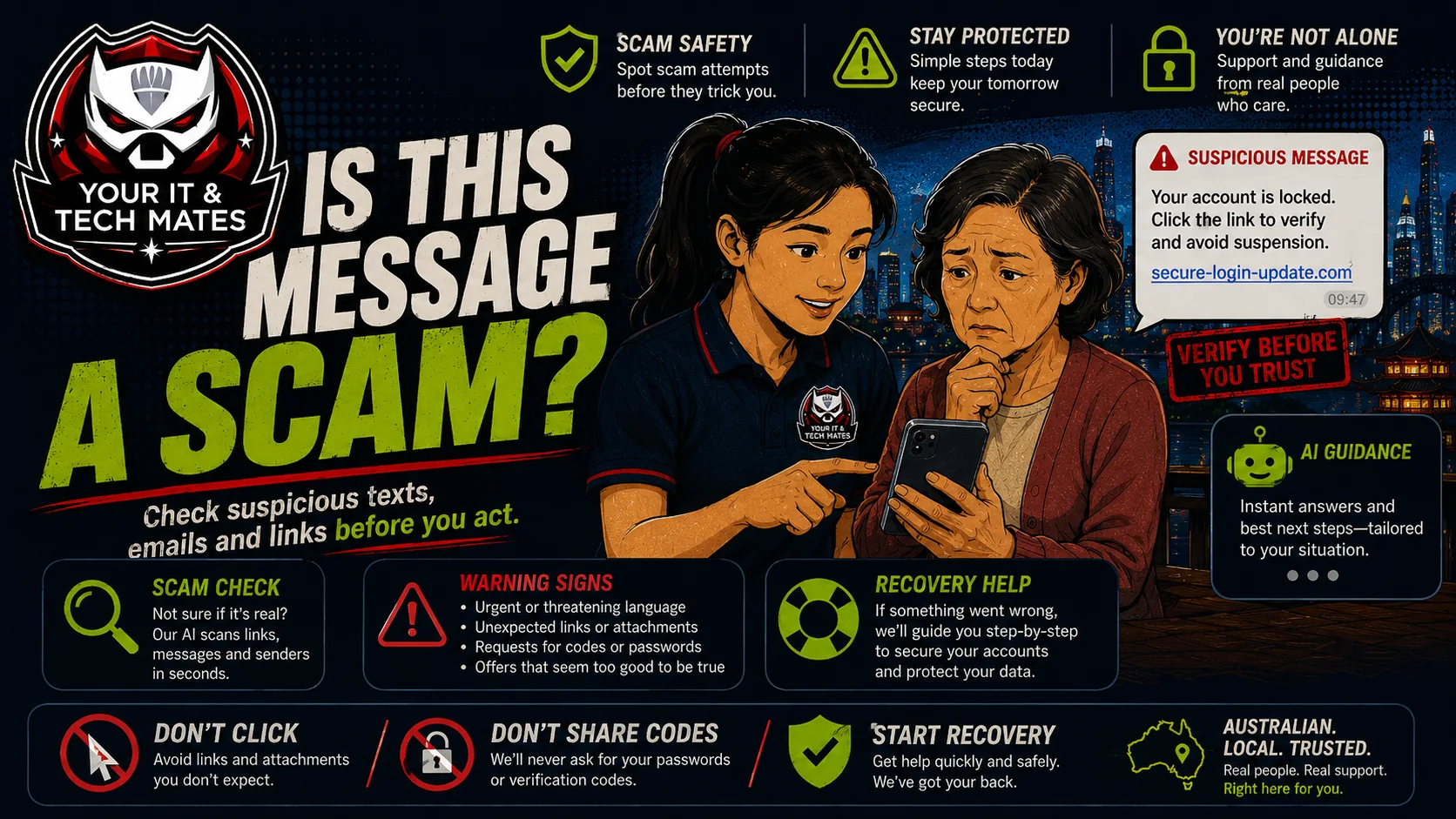 Scam Safety and Account Recovery specialist from Your IT and Tech Mates