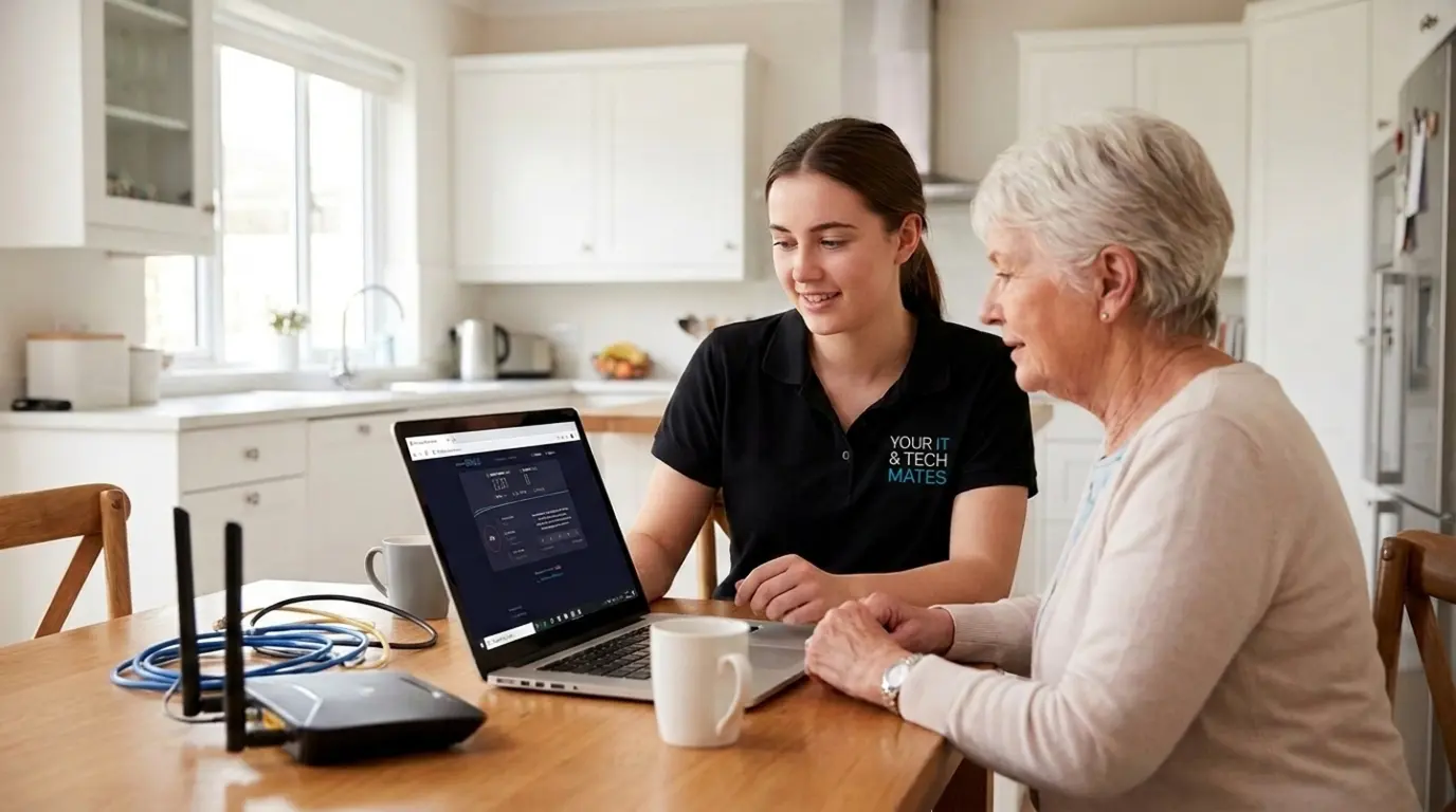 Senior home Wi-Fi help and patient technology support in Melbourne North