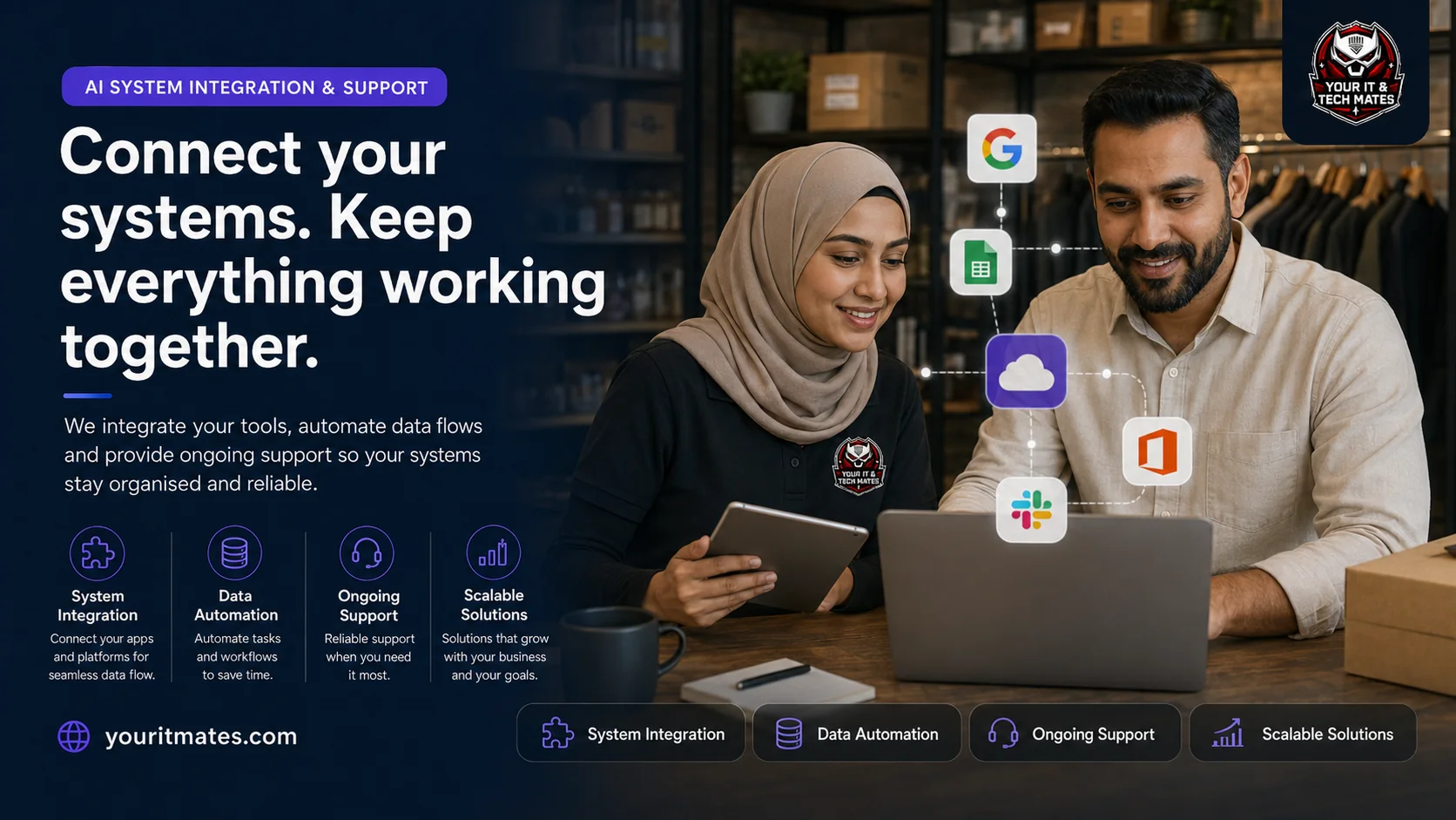 Your IT & Tech Mates digital care support helping a small business keep its website, automation and connected systems working.