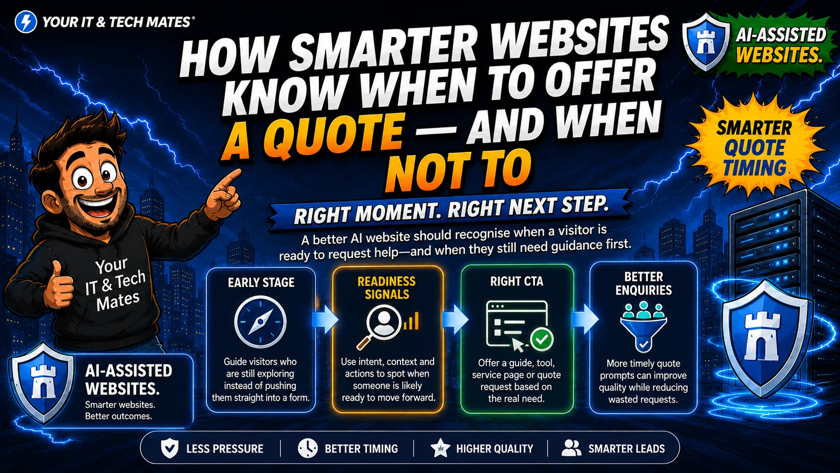AI-assisted website using early-stage signals, readiness evidence and the right call to action to time quote requests better