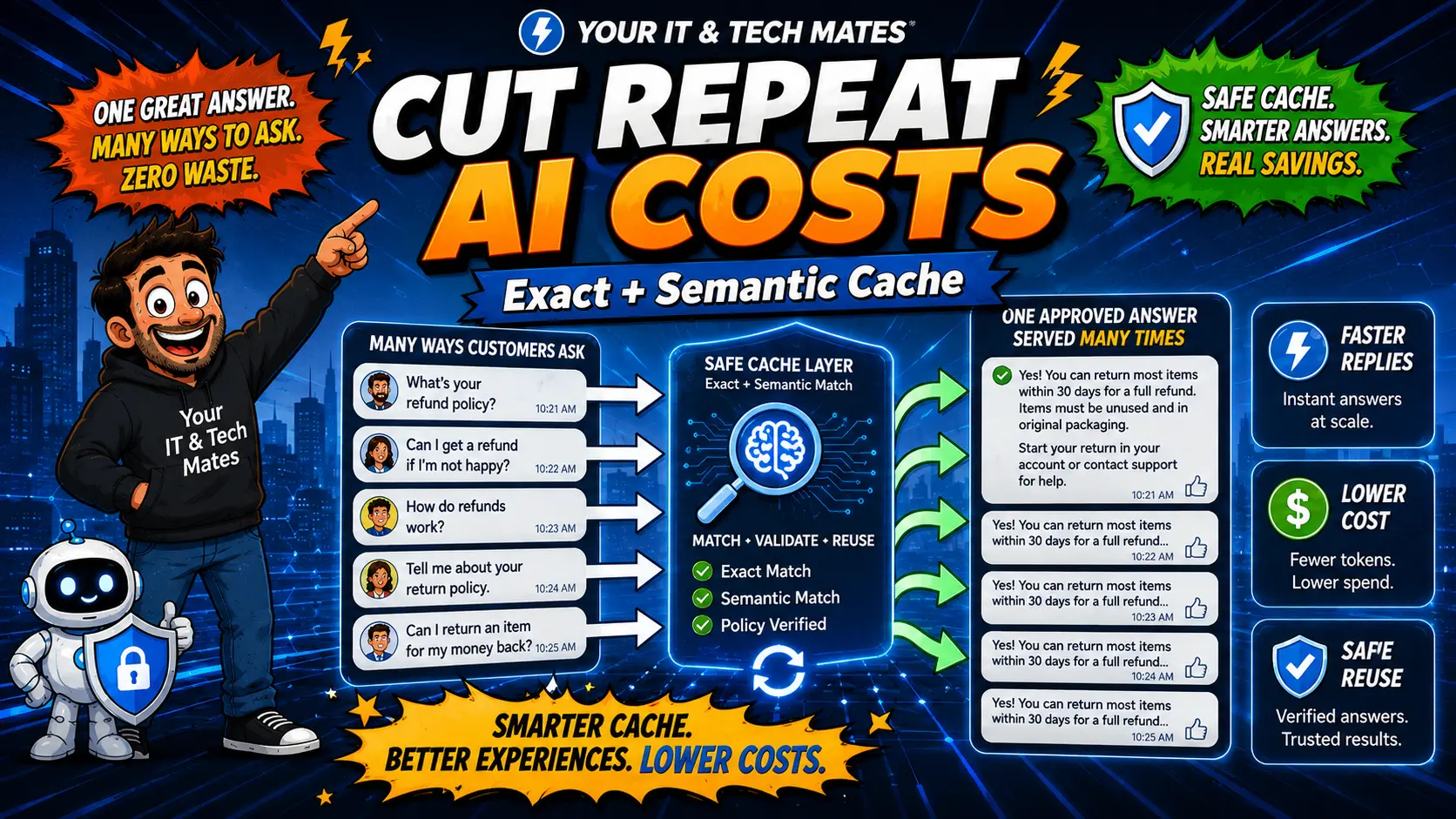 How We Reduce AI Costs by Safely Reusing Good Answers — Your IT and Tech Mates Software & AI case study