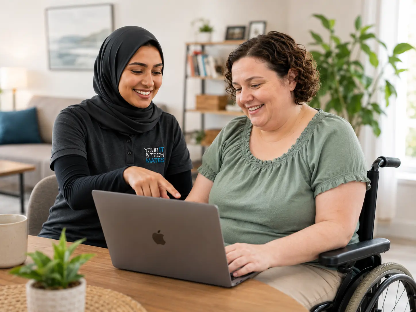 Your IT and Tech Mates providing accessible urgent technology support for a person with disability