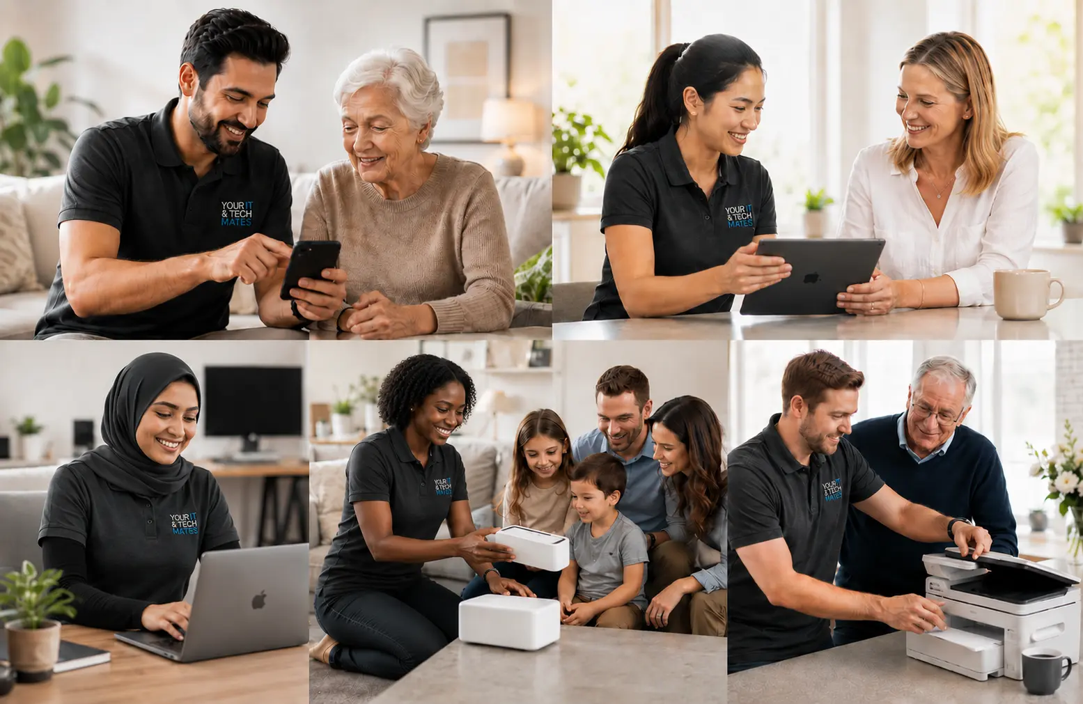 Your IT and Tech Mates technicians helping seniors, families and small businesses with phones, tablets, laptops and home technology across Melbourne North