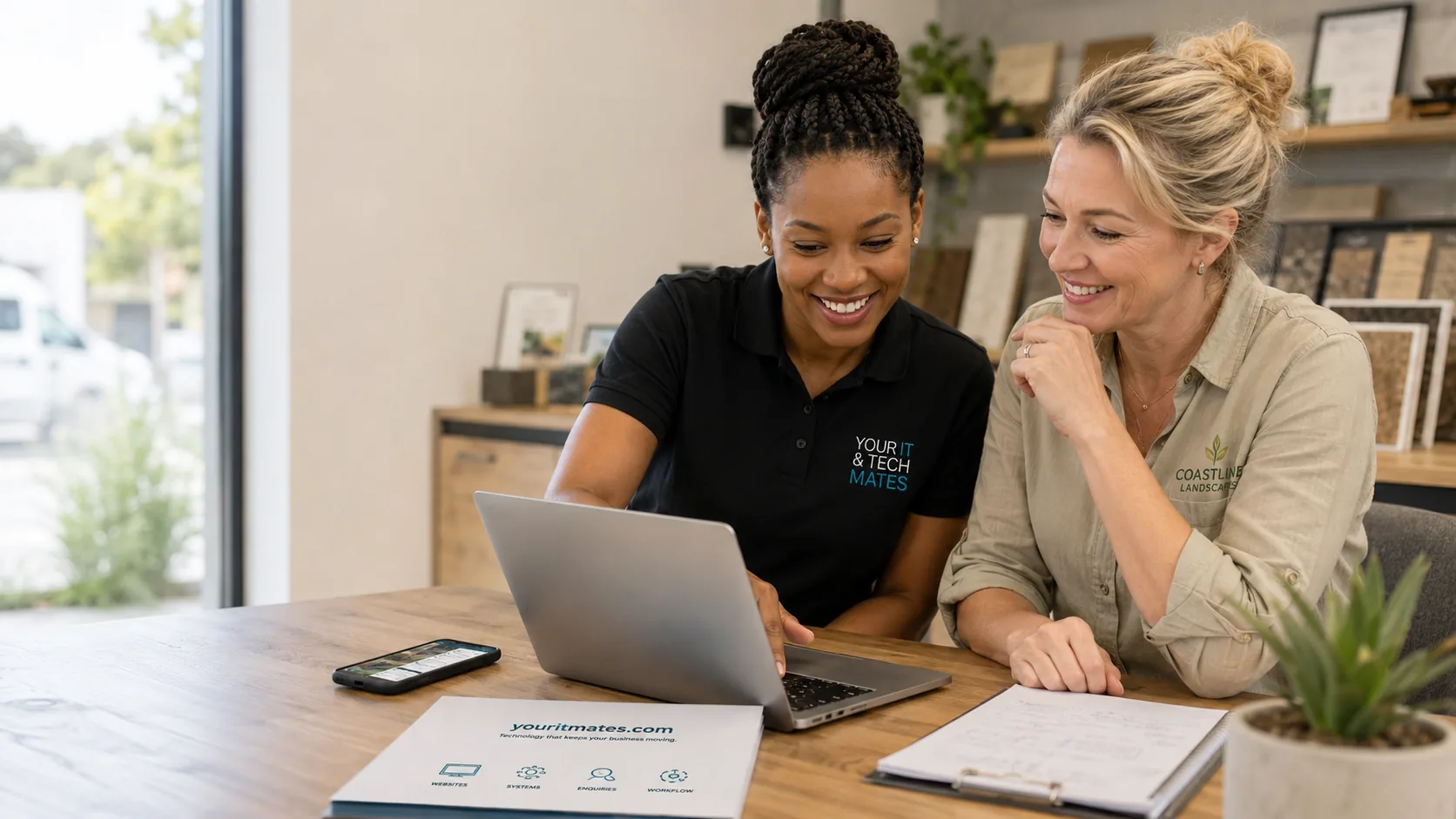 Your IT and Tech Mates helping a Melbourne small business owner improve technology and workflows