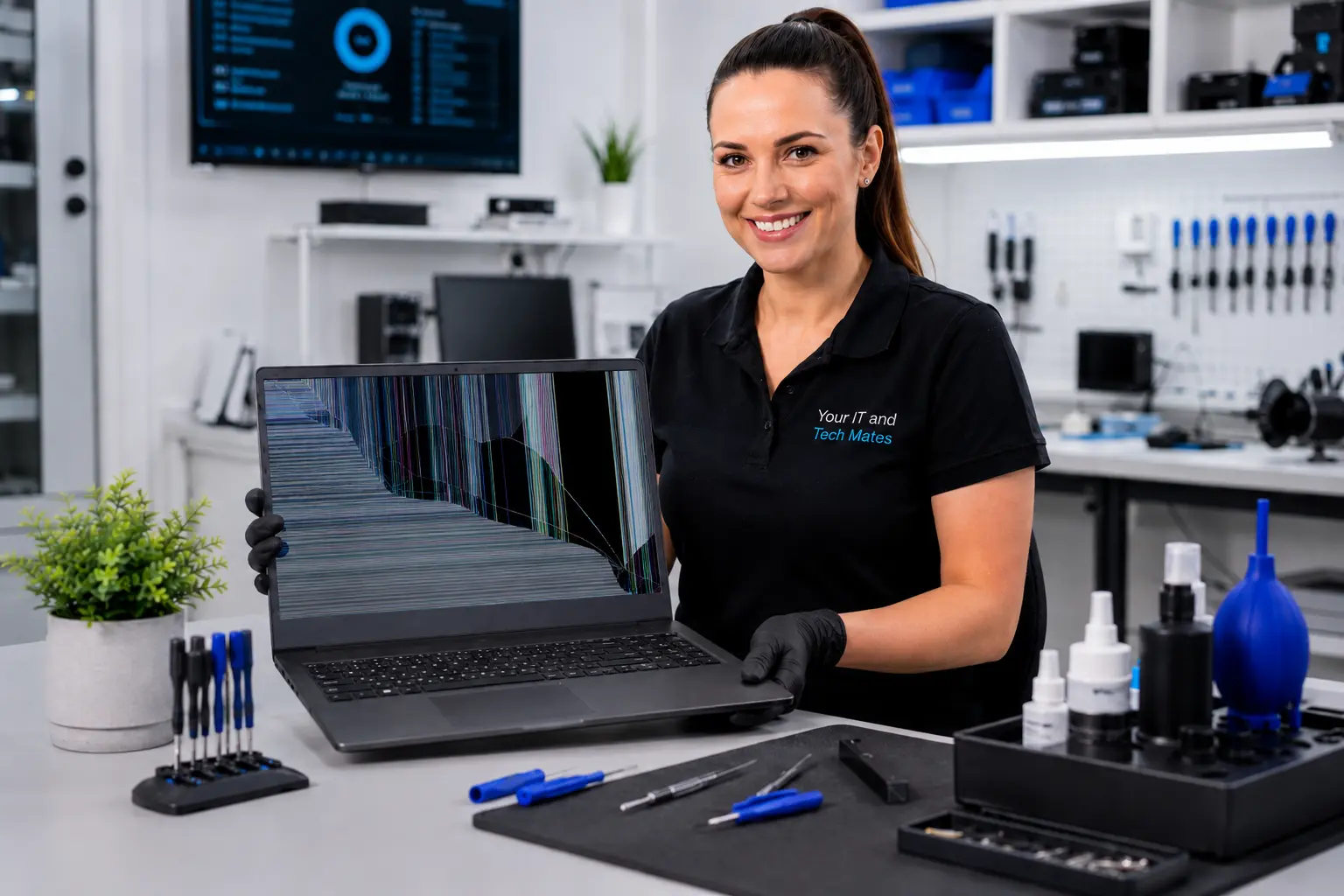 Laptop display flickering and flashing intermittently, a symptom that can come from the screen panel display cable or graphics system