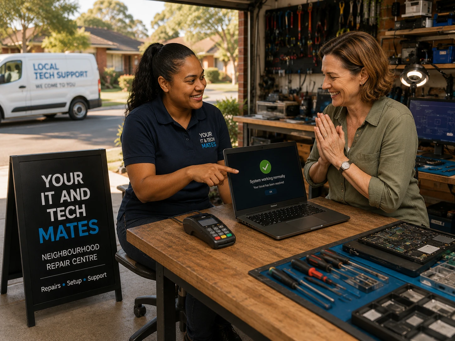 Your IT and Tech Mates providing practical computer support to a local small business