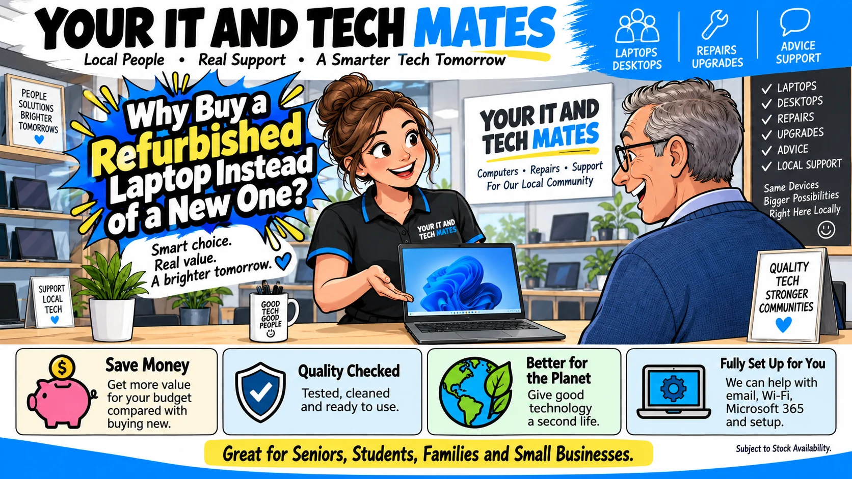 Your IT and Tech Mates refurbished laptop checking and preparation process
