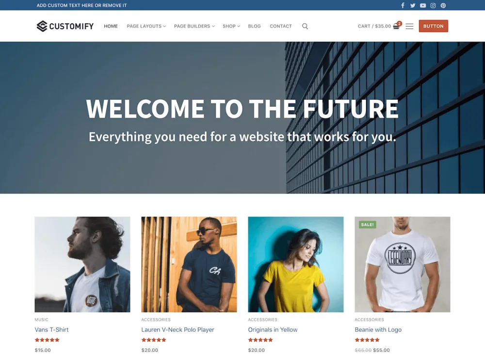 Customify WordPress theme screenshot