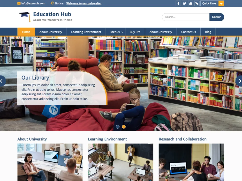 Education Hub WordPress theme screenshot