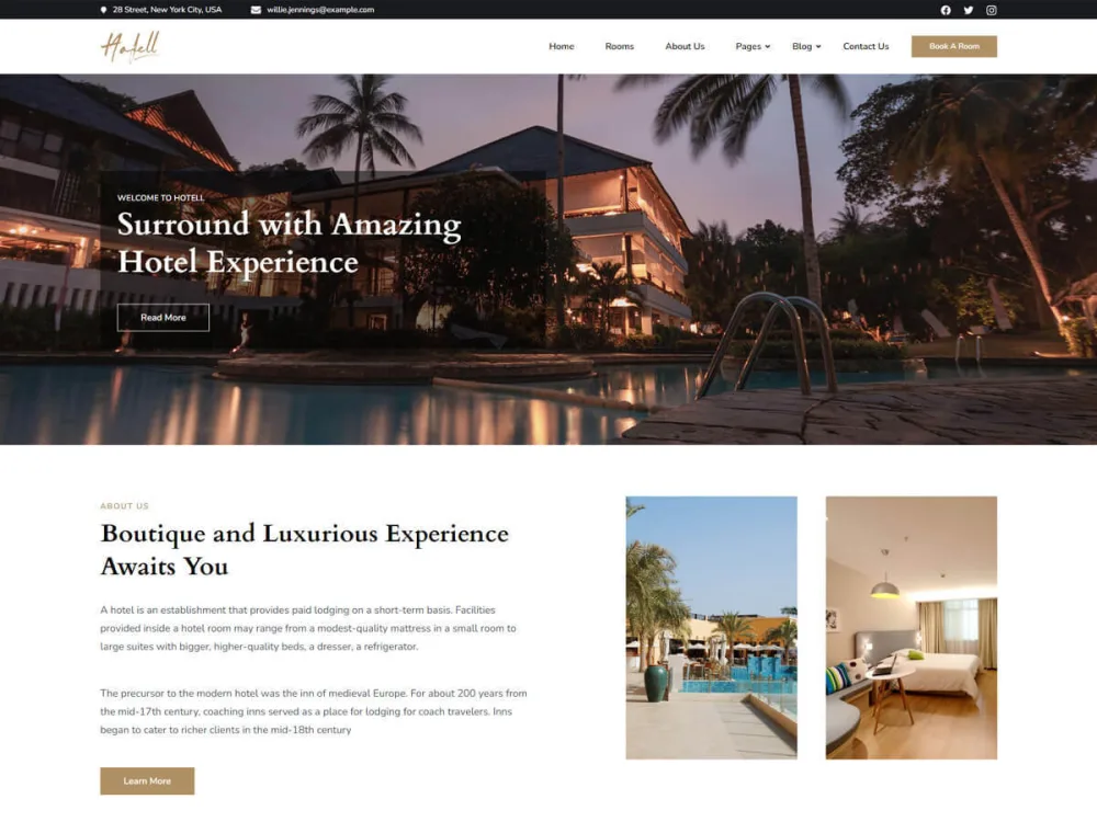 Hotell WordPress theme screenshot