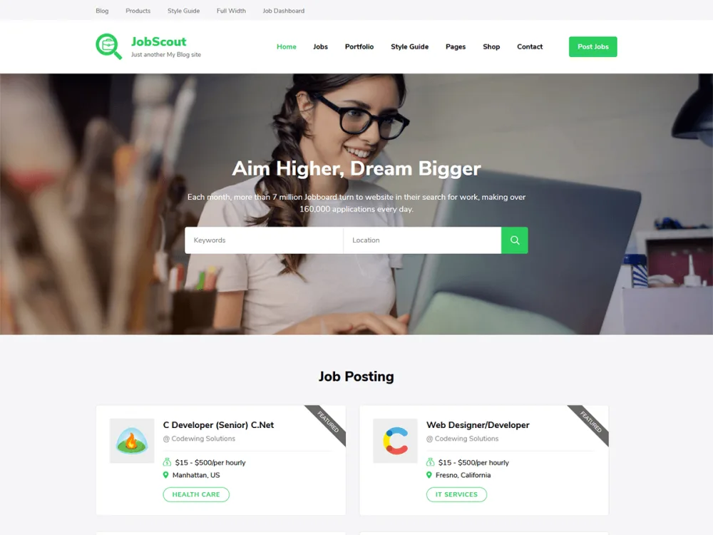 JobScout WordPress theme screenshot
