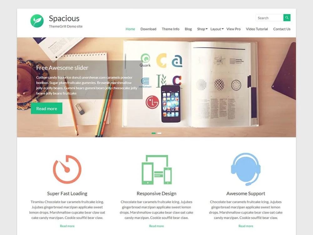 Spacious WordPress theme screenshot