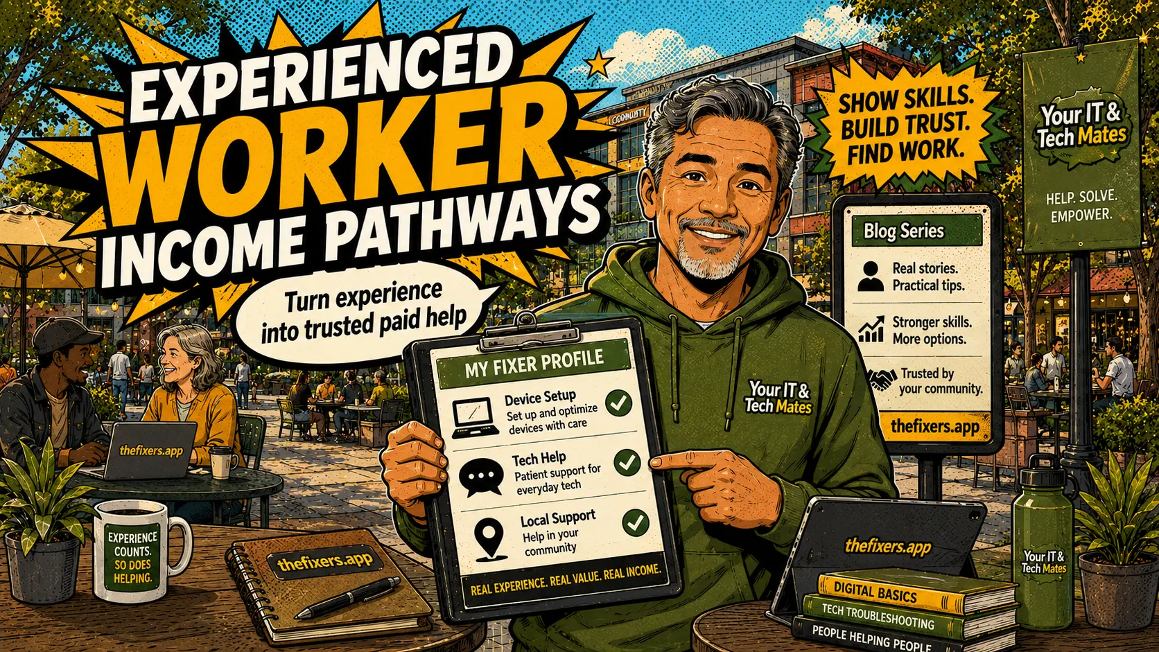 Experienced worker income pathways through TheFixers.app for mature local helpers using practical skills