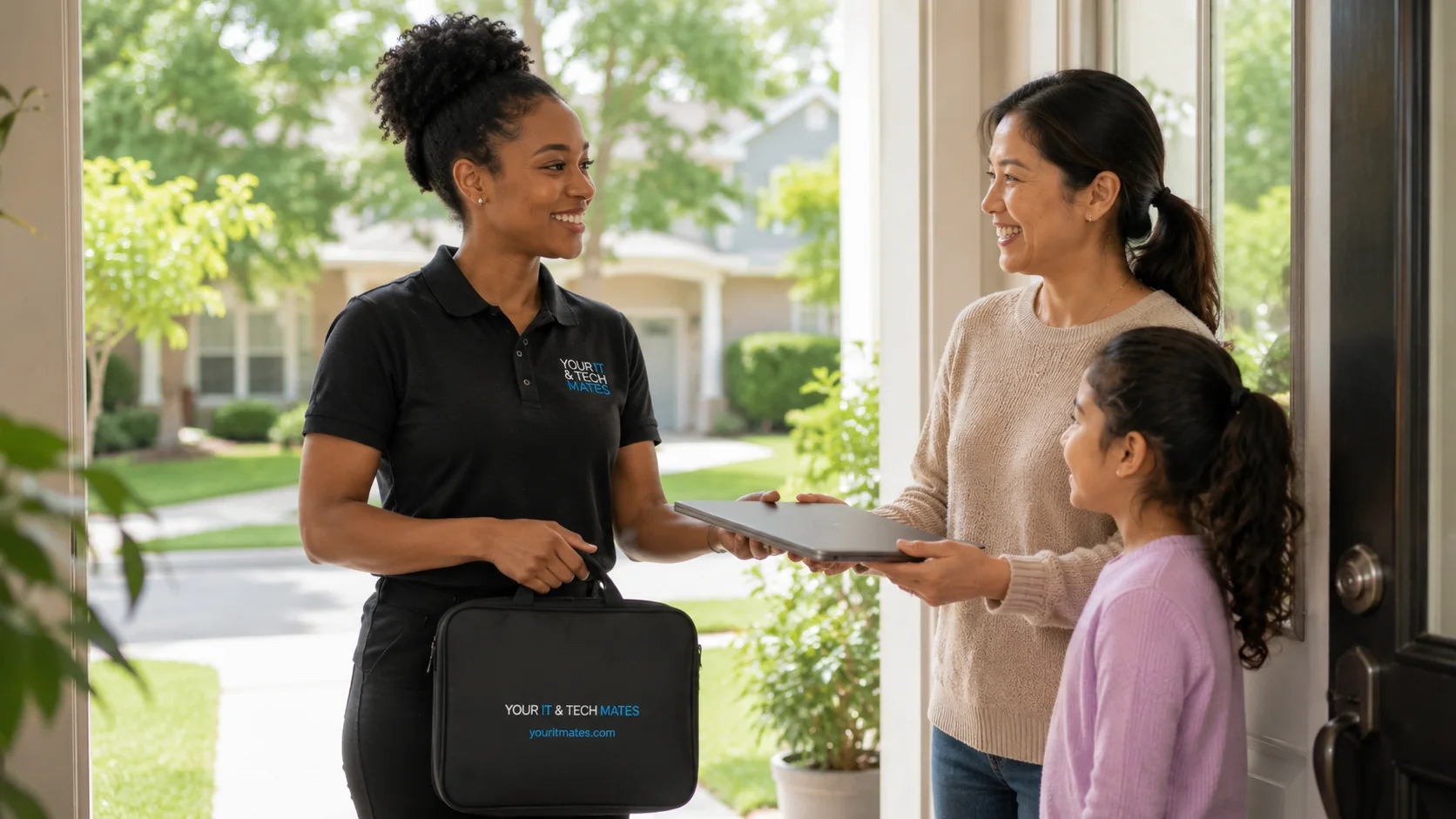 Family device pickup, repair and return support in Melbourne