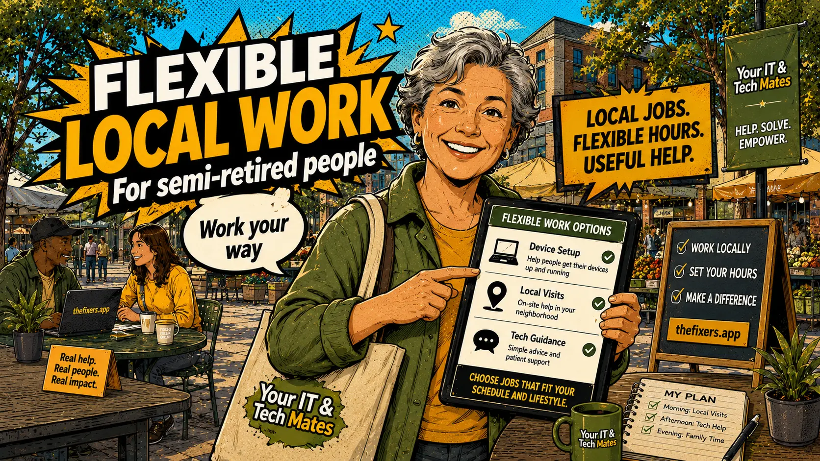 Flexible local work options for semi-retired people through TheFixers.app