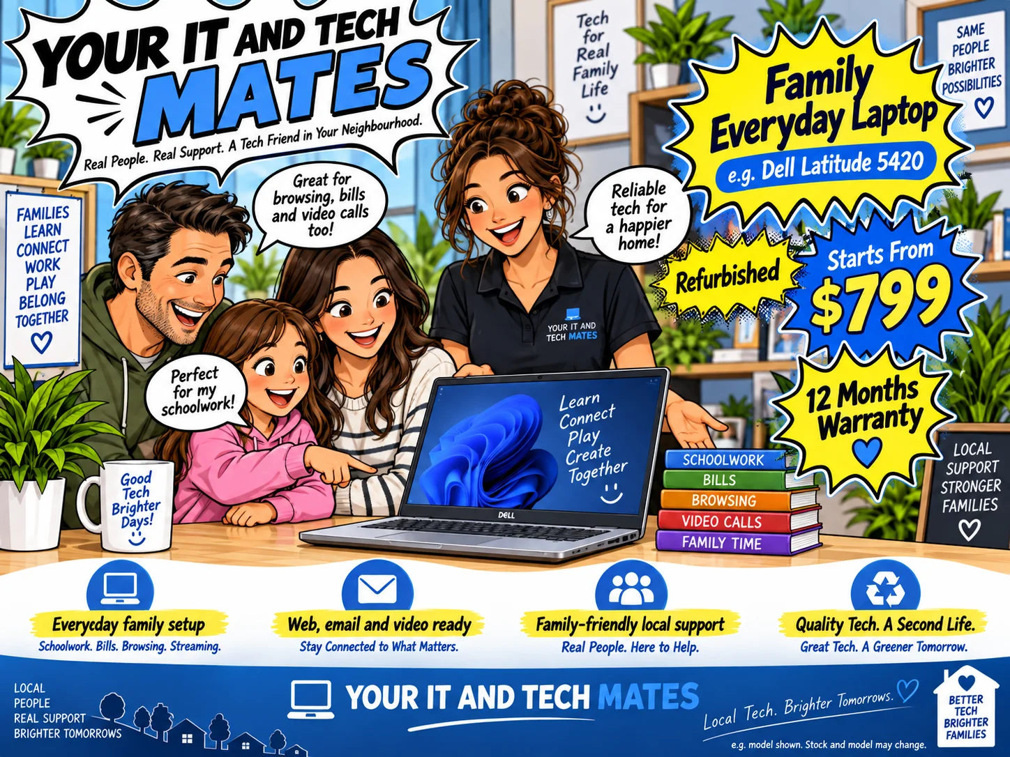 Family Everyday Laptop refurbished laptop package