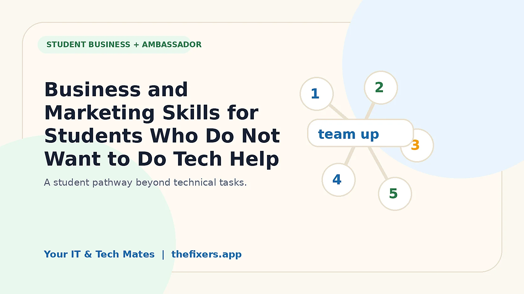 Business and Marketing Skills for Students Who Do Not Want to Do Tech Help hero image