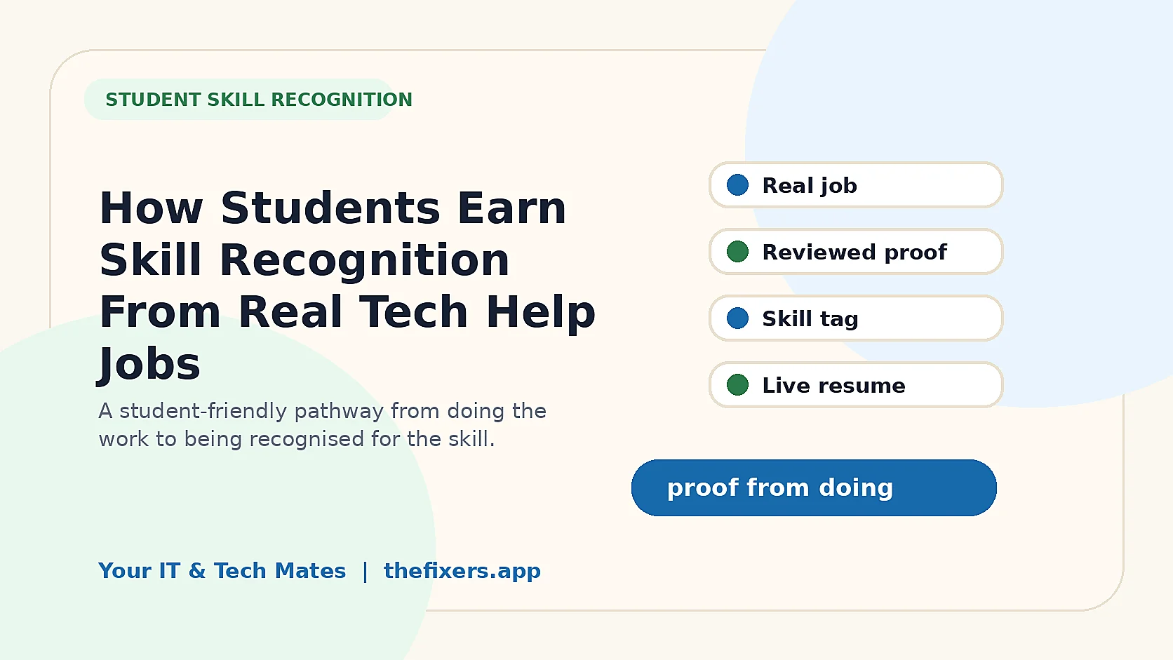 How Students Earn Skill Recognition From Real Tech Help Jobs student skill recognition image