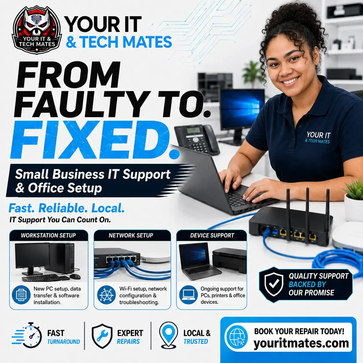 Small business IT support and office technology setup in Melbourne by Your IT & Tech Mates