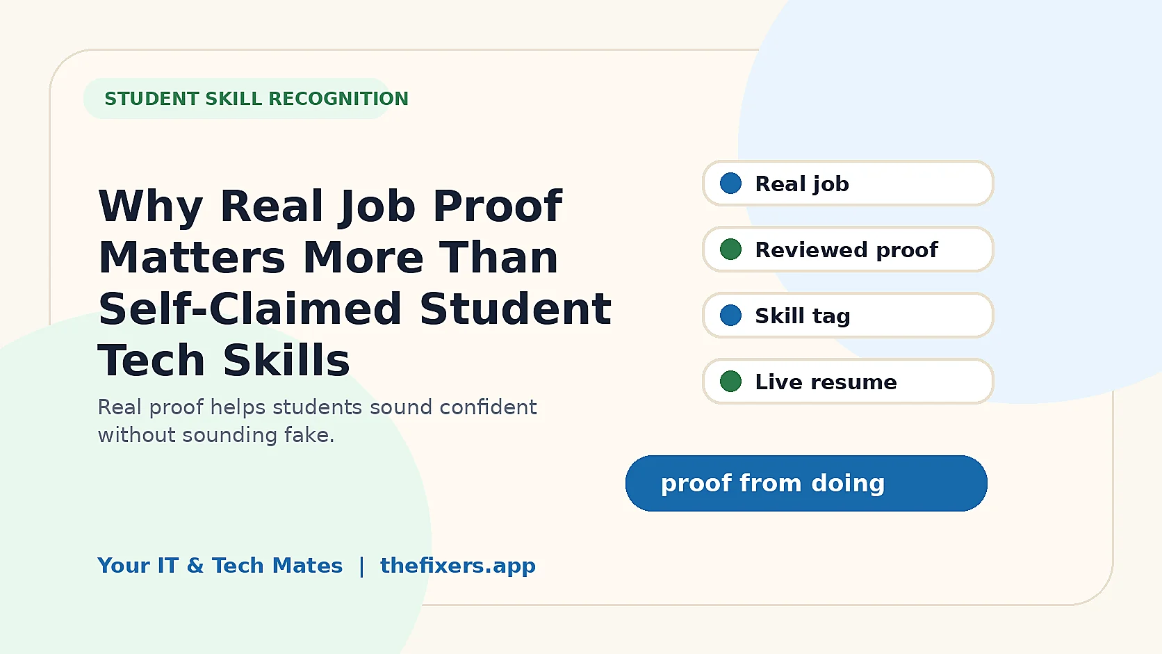 Why Real Job Proof Matters More Than Self-Claimed Student Tech Skills student skill recognition image
