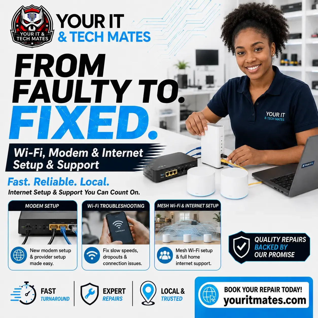 Wi-Fi modem and internet setup support for homes and small businesses in Melbourne