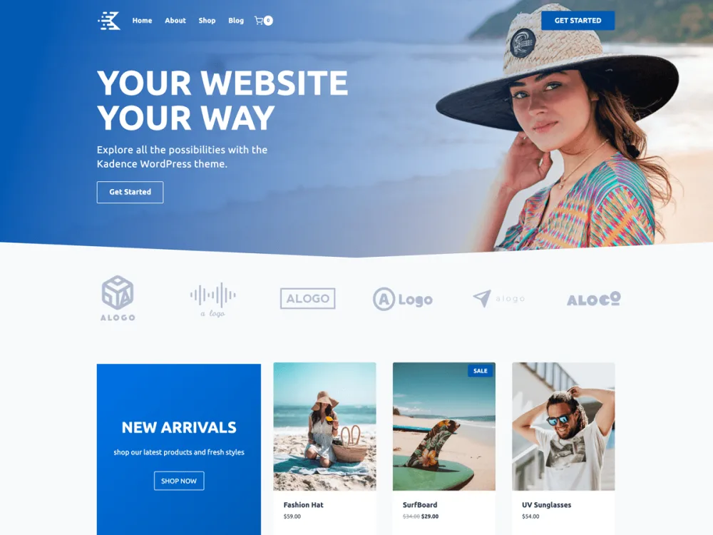 Kadence approved WordPress theme preview for professional and service businesses